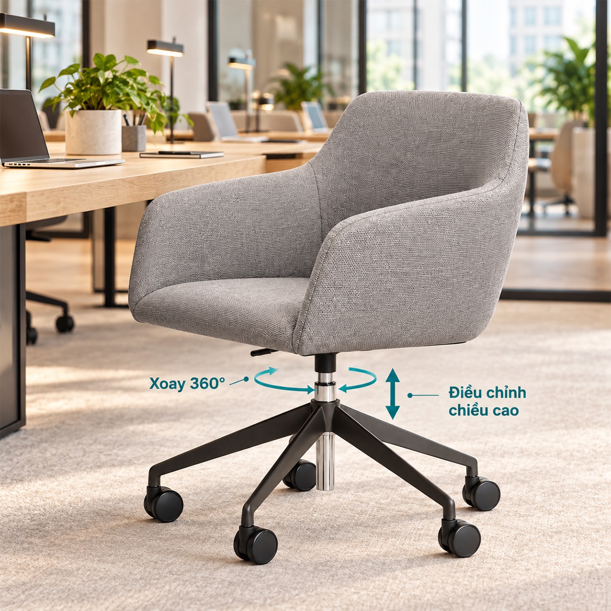 Ghế Xoay Văn Phòng Hiện Đại Mặt Nệm Vải SG-WC4323